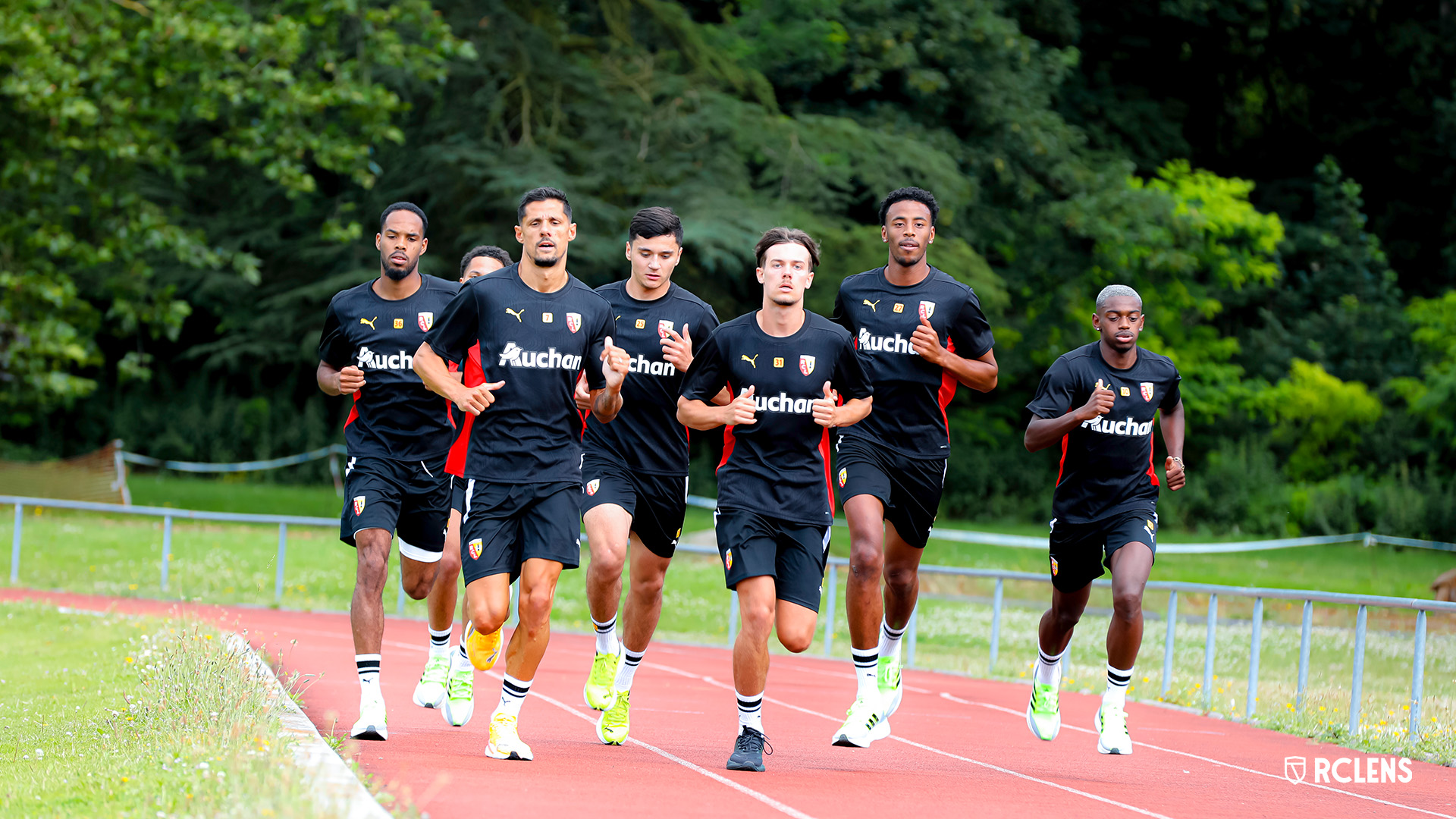 RC Lens : Rémy Labeau-Lascary, Florian Sotoca, Ayanda Sishuba, Anthony Bermont, Morgan Guilavogui, David Pereira da Costa
