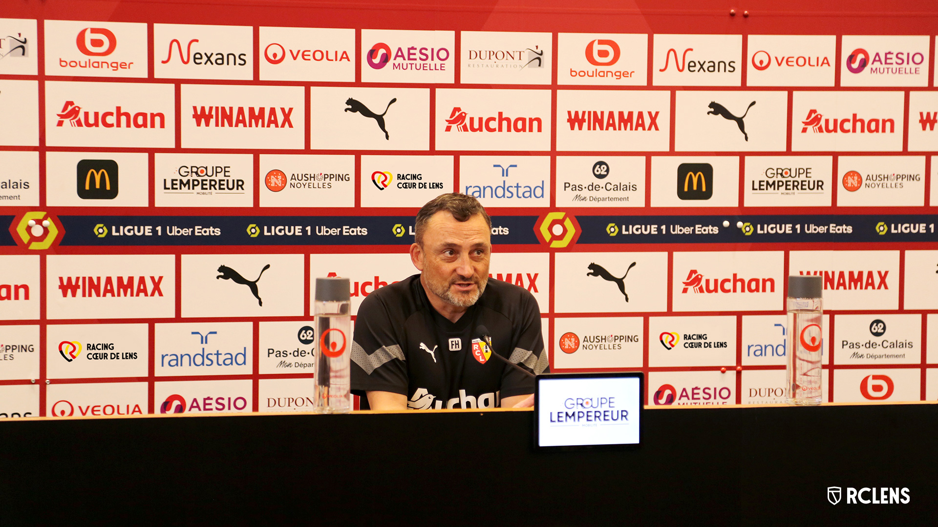 Avant RC Lens-FC Nantes Conférence de presse Franck Haise Kevin Danso Avant RC Lens-FC Nantes Conférence de presse Franck Haise Kevin Danso