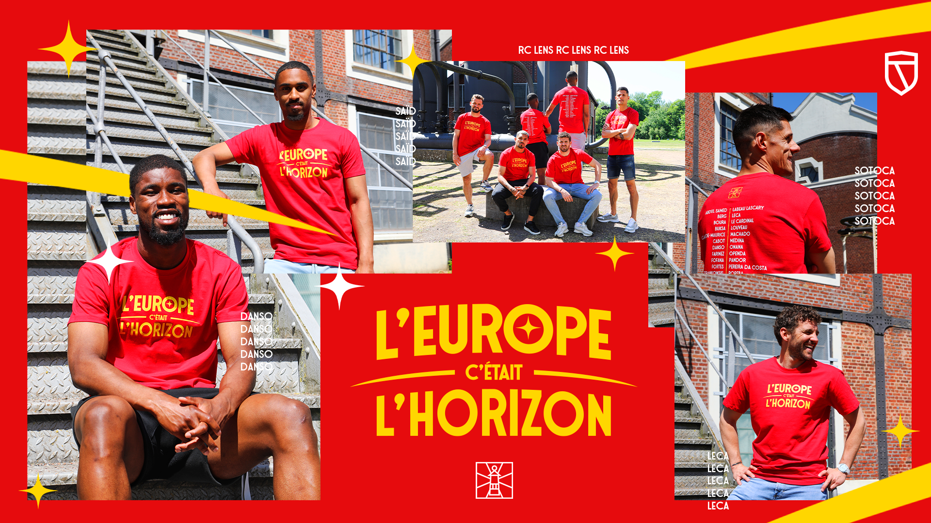 Tee-shirt L'Europe c'était l'horizon RC Lens Ligue des Champions Tee-shirt L'Europe c'était l'horizon RC Lens Ligue des Champions