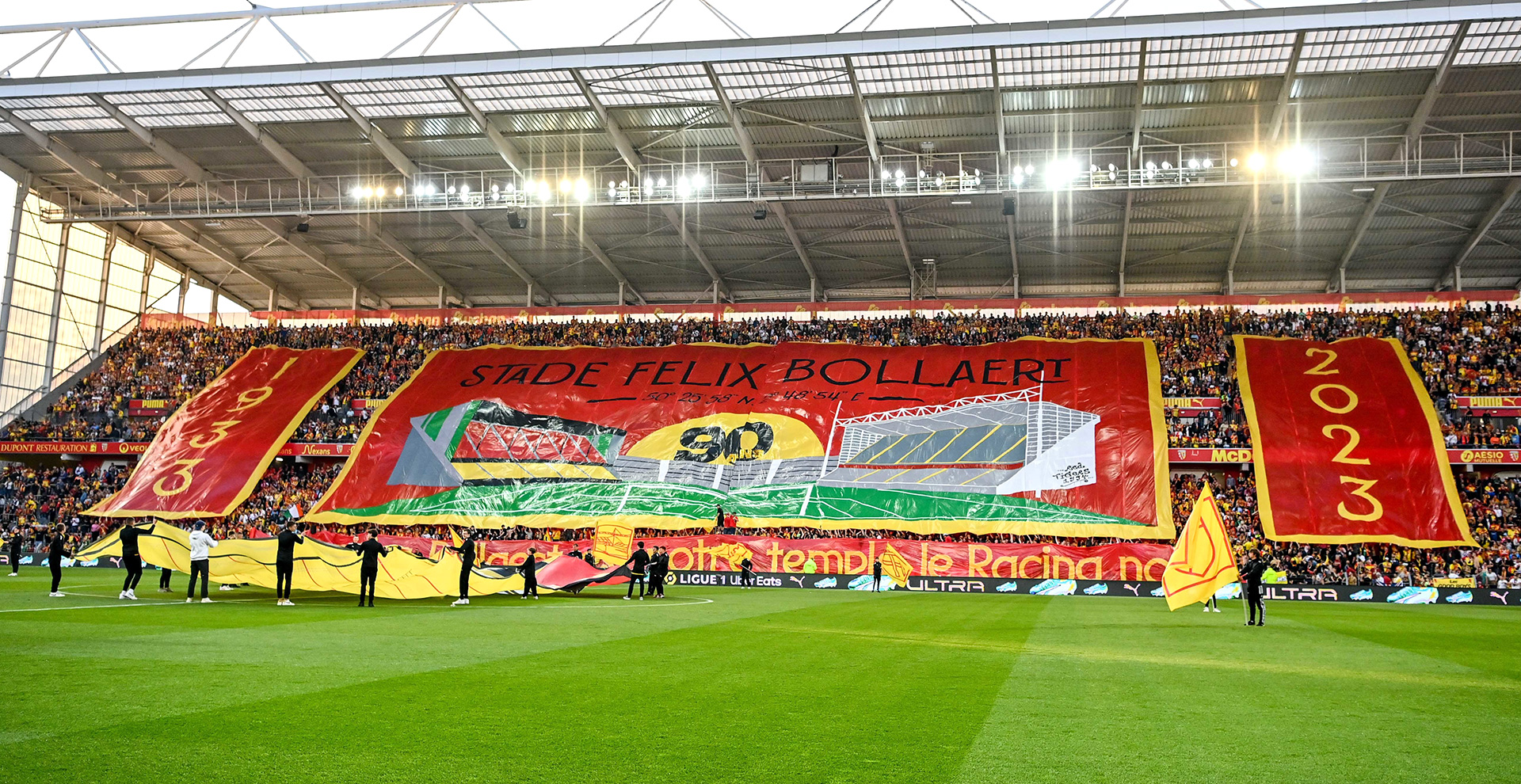 Tifo RC Lens blason during the match between RC Lens and AS Monaco FOOTBALL  : RC Lens