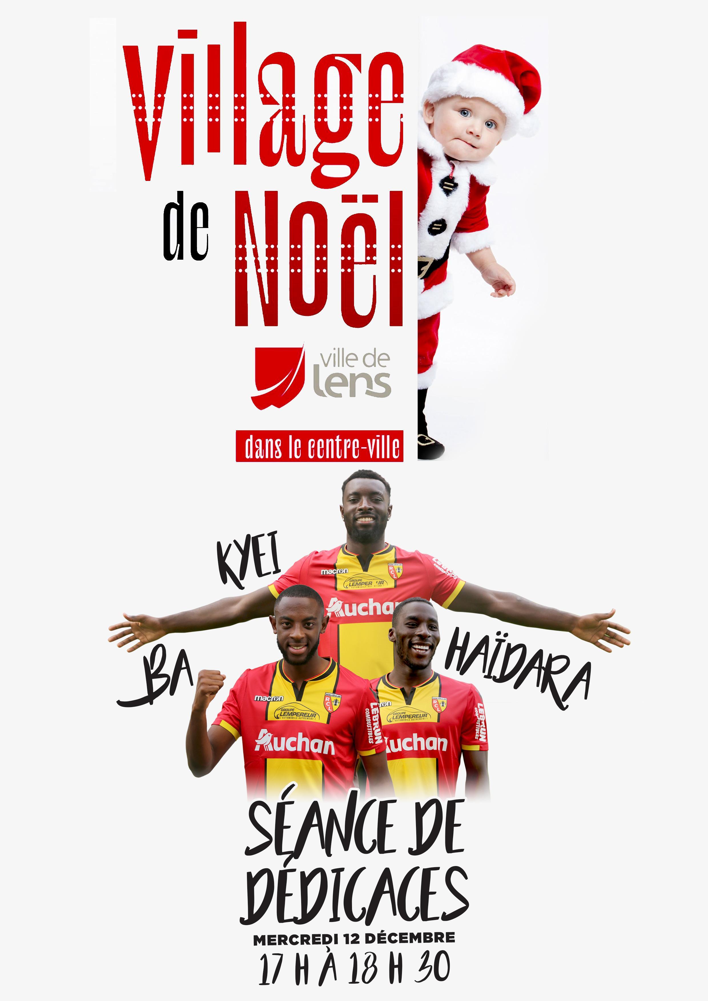 E. Ba, M. Haïdara et G. Kyei au Marché de Noël de Lens E. Ba, M. Haïdara et G. Kyei au Marché de Noël de Lens