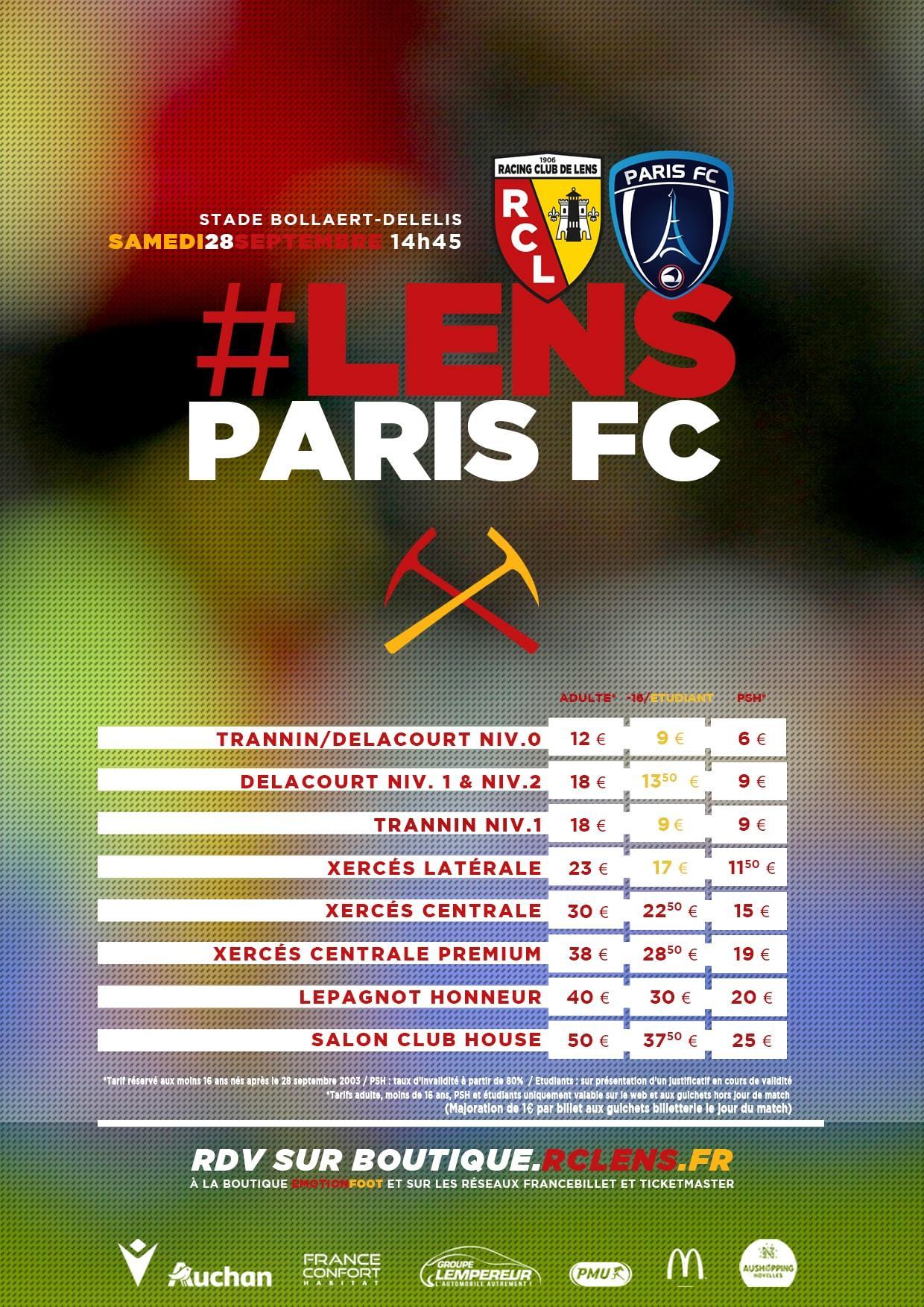 Assistez à Lens - Paris FC billetterie tarifs rclens Assistez à Lens - Paris FC billetterie tarifs rclens