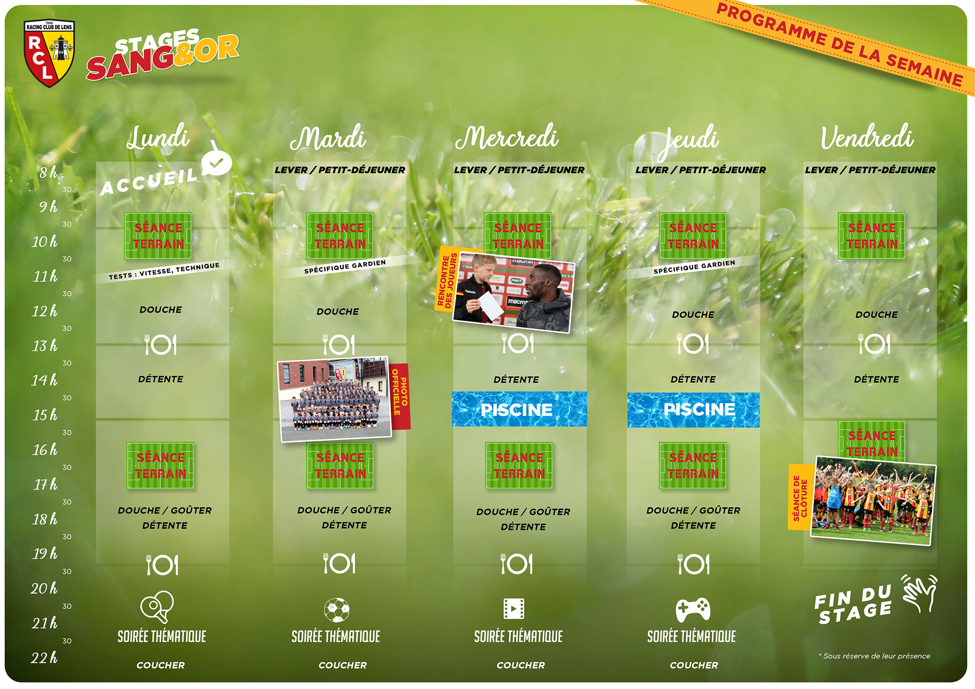 Semaine type stages Sang & Or Semaine type stages Sang & Or