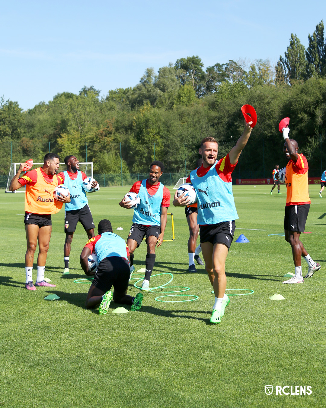 Entraînement RC Lens : Facundo Medina, Deiver Machado, Rémy Labeau Lascary et Jonathan Gradit Entraînement RC Lens : Facundo Medina, Deiver Machado, Rémy Labeau Lascary et Jonathan Gradit