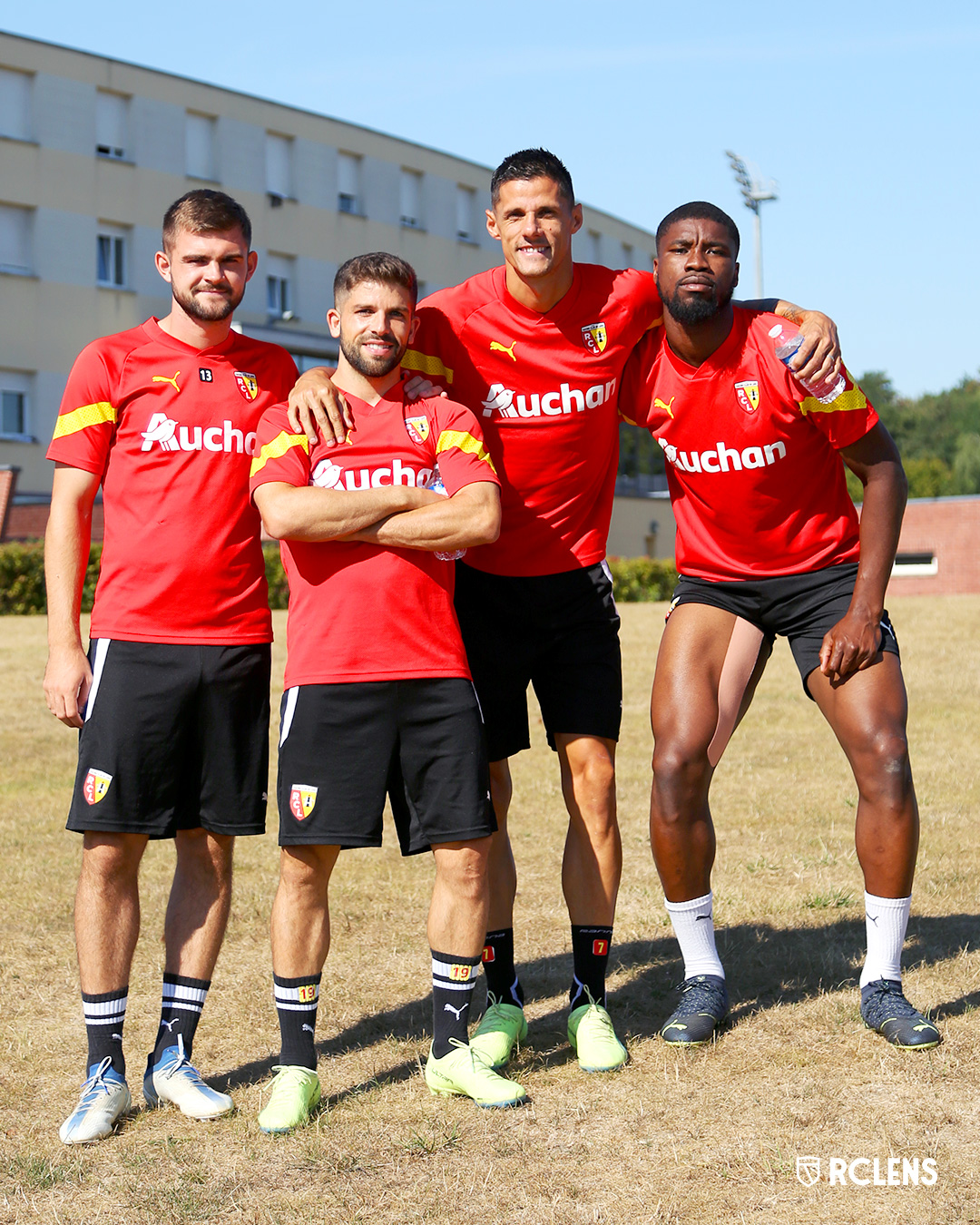 Entraînement RC Lens : Lukasz Poreba, Jimmy Cabot, Florian Sotoca et Kevin Danso Entraînement RC Lens : Lukasz Poreba, Jimmy Cabot, Florian Sotoca et Kevin Danso