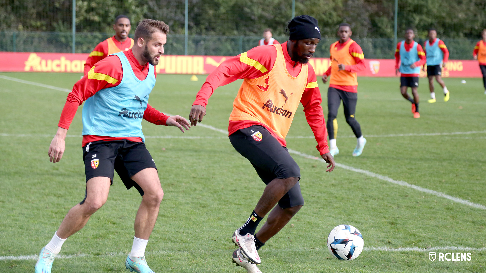 Entraînement RC Lens : Jonathan Gradit et Seko Fofana Entraînement RC Lens : Jonathan Gradit et Seko Fofana