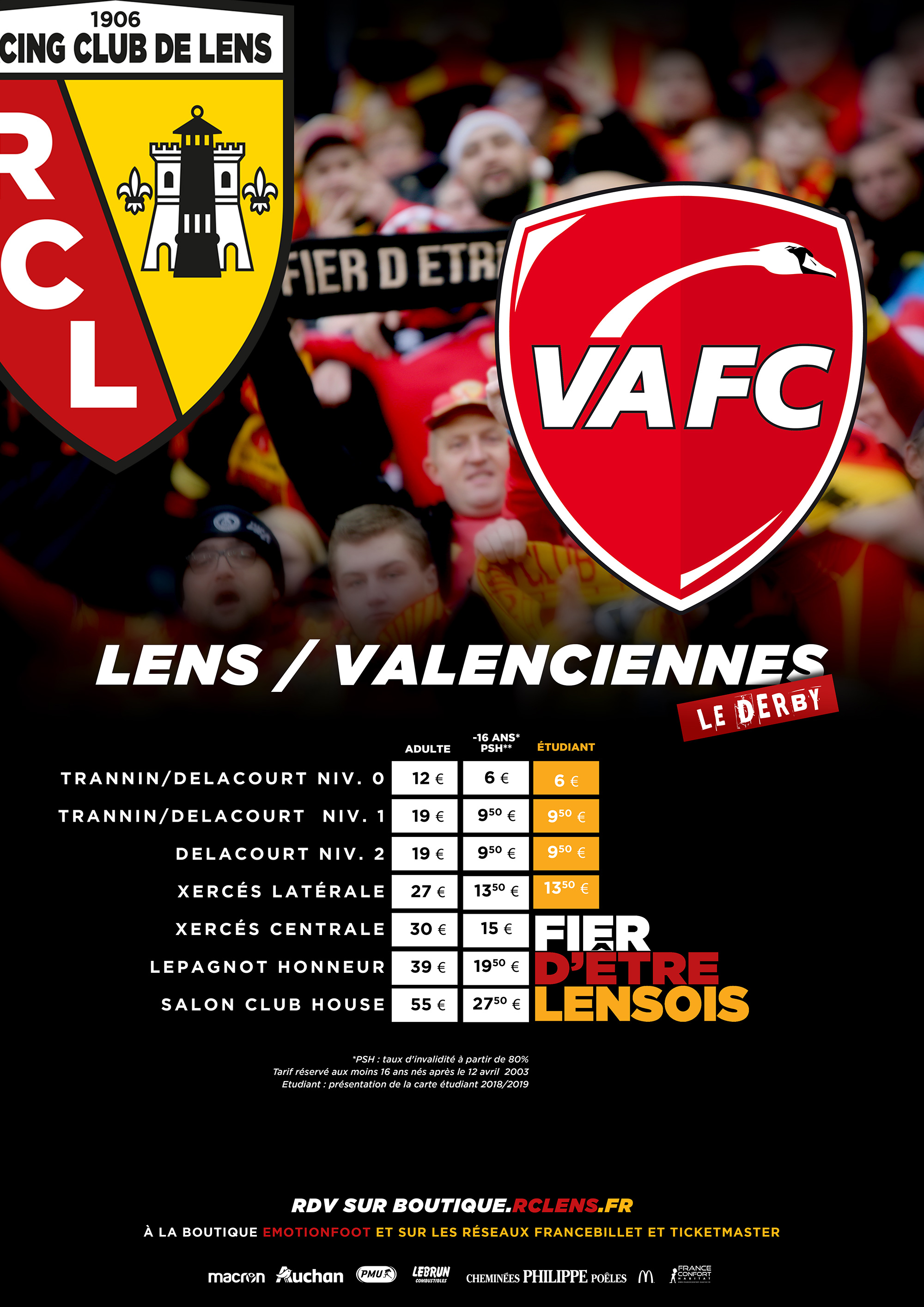 Lens - Valenciennes: billetterie et tarifs Lens - Valenciennes: billetterie et tarifs