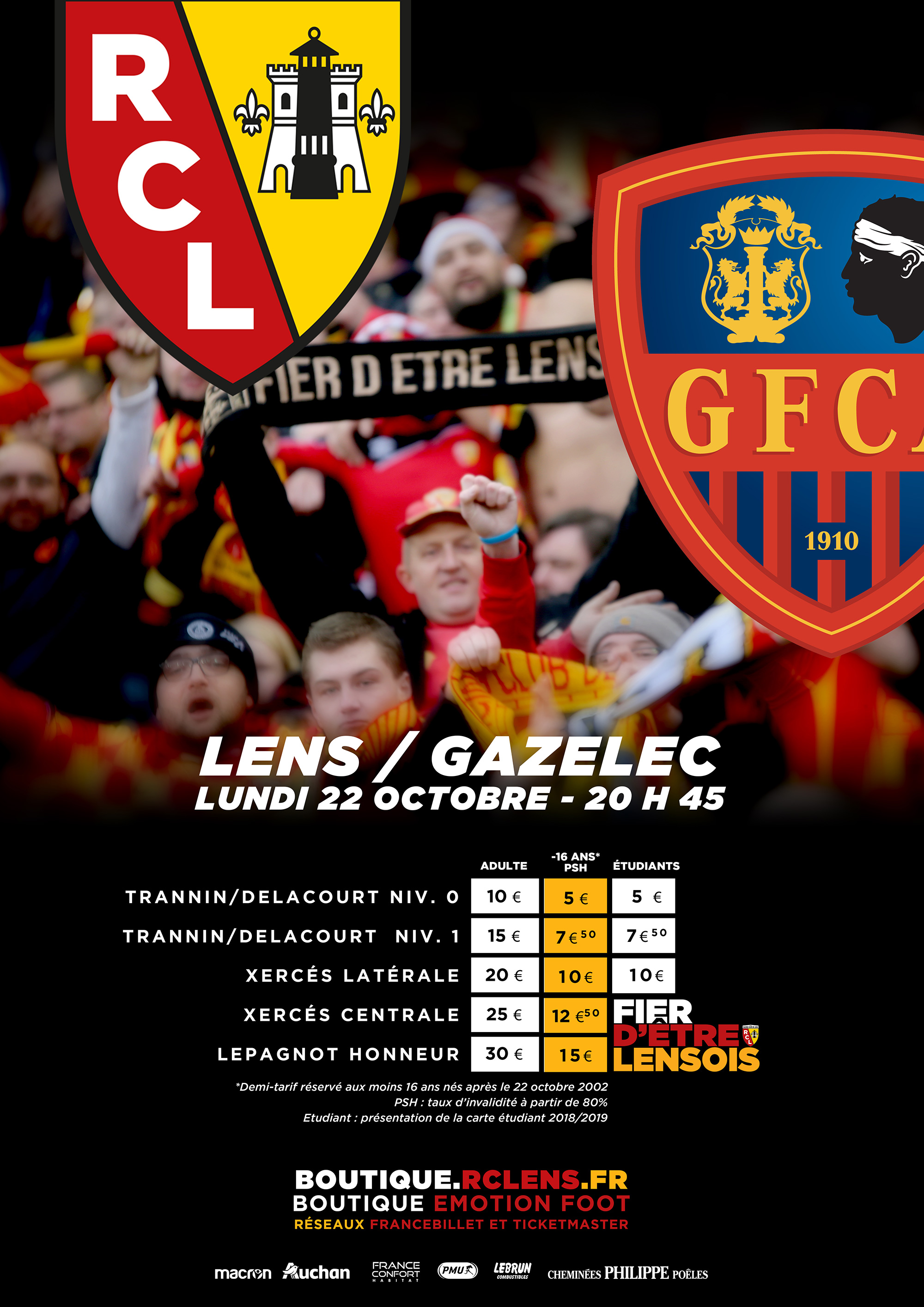 La billetterie de Lens - GFC Ajaccio tarifs La billetterie de Lens - GFC Ajaccio tarifs