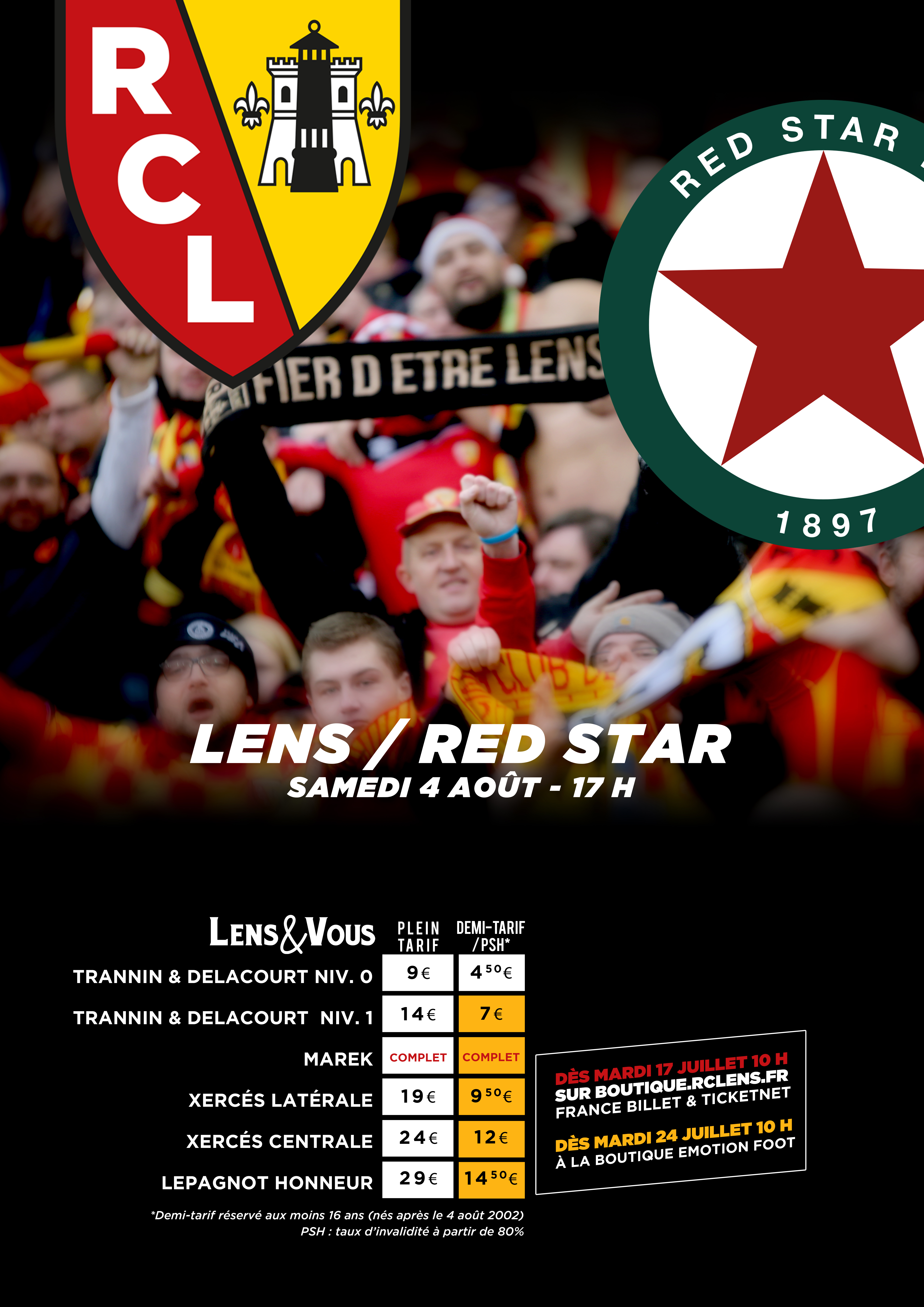 Tarifs Lens - Red Star Tarifs Lens - Red Star